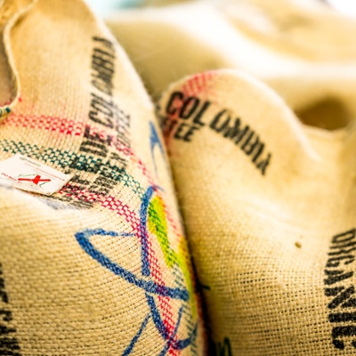 Bags and bags of beans.<br>
