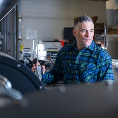 Just a man and his coffee roaster.
