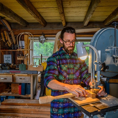 Bandsaw scene with flannel